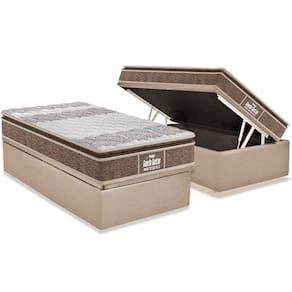 Cama Box Baú Solteiro: Colchão Espuma D33 Probel / EP Guarda Costas PróIntense Plus + Base CRC Suede Clean(88x188)