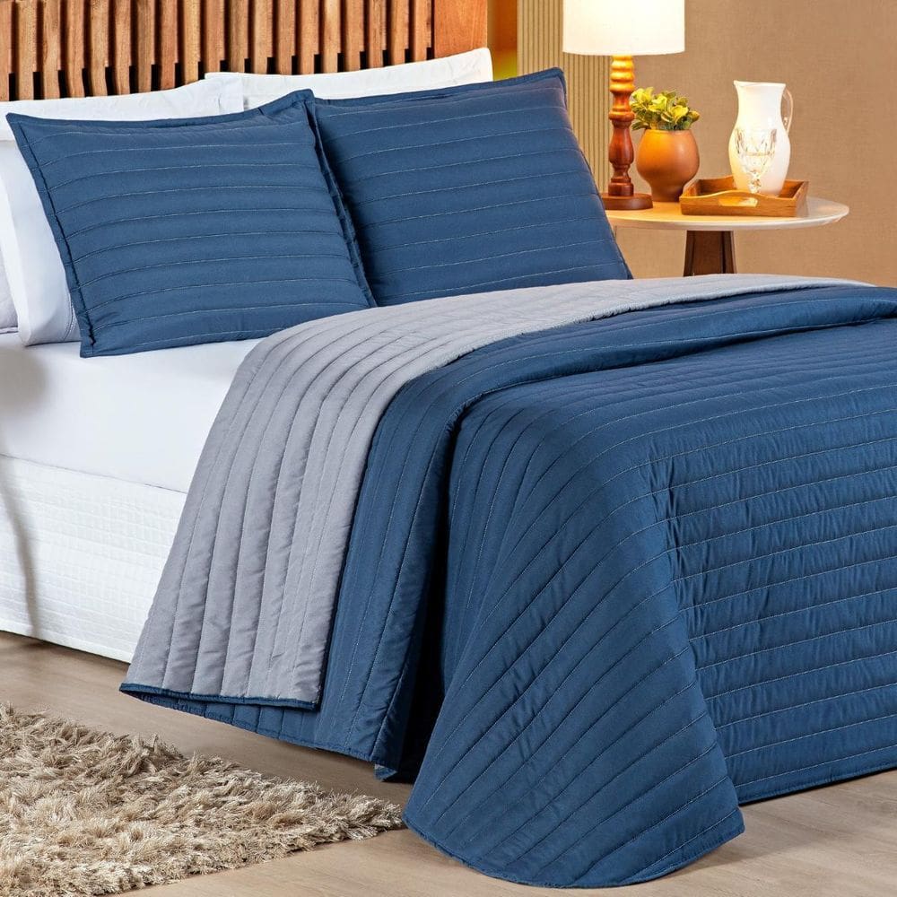 Jogo Queen Size Colcha Leslie 200 Fios Bordado Super Luxuoso