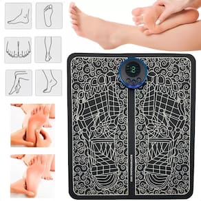 Tapete Massageador Elétrico Ems Para Pés E Pernas Preto