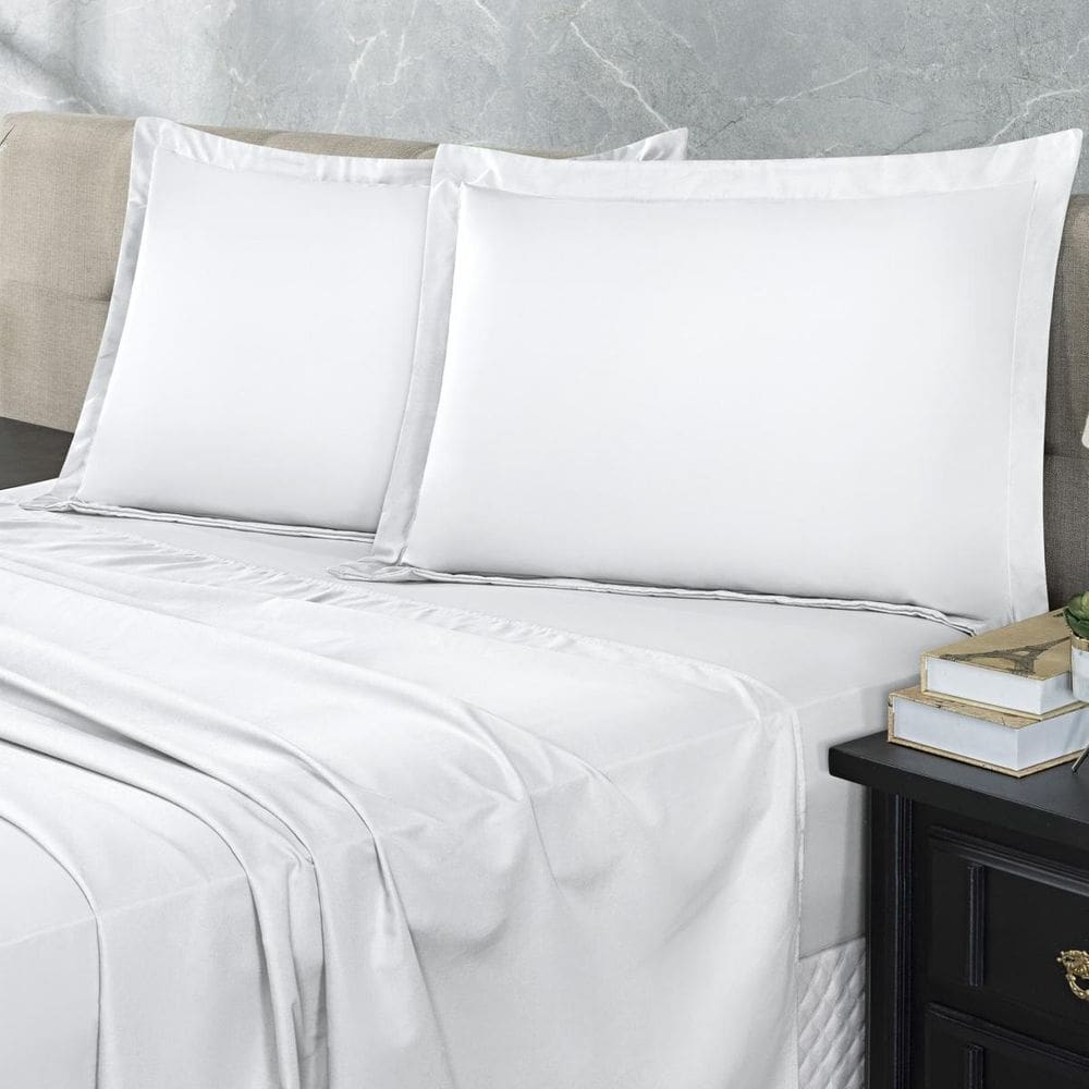 Jogo Lençol 300 Fios Casal 4 Peças Branco