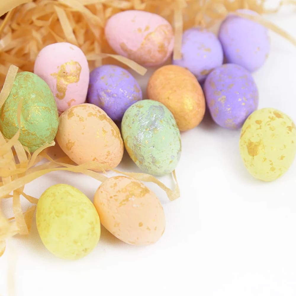 Kit Jogo de 24 Ovos de Páscoa Enfeite Decorativo Colorido