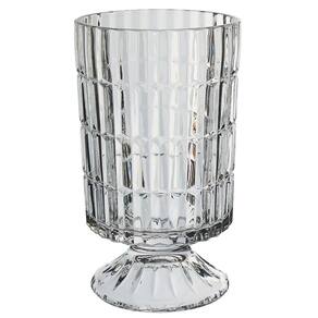 VASO DECORATIVO ENFEITE CASA REDONDO HOME&CO COM PÉ VIDRO 10x17x17cm TRANSPARENTE