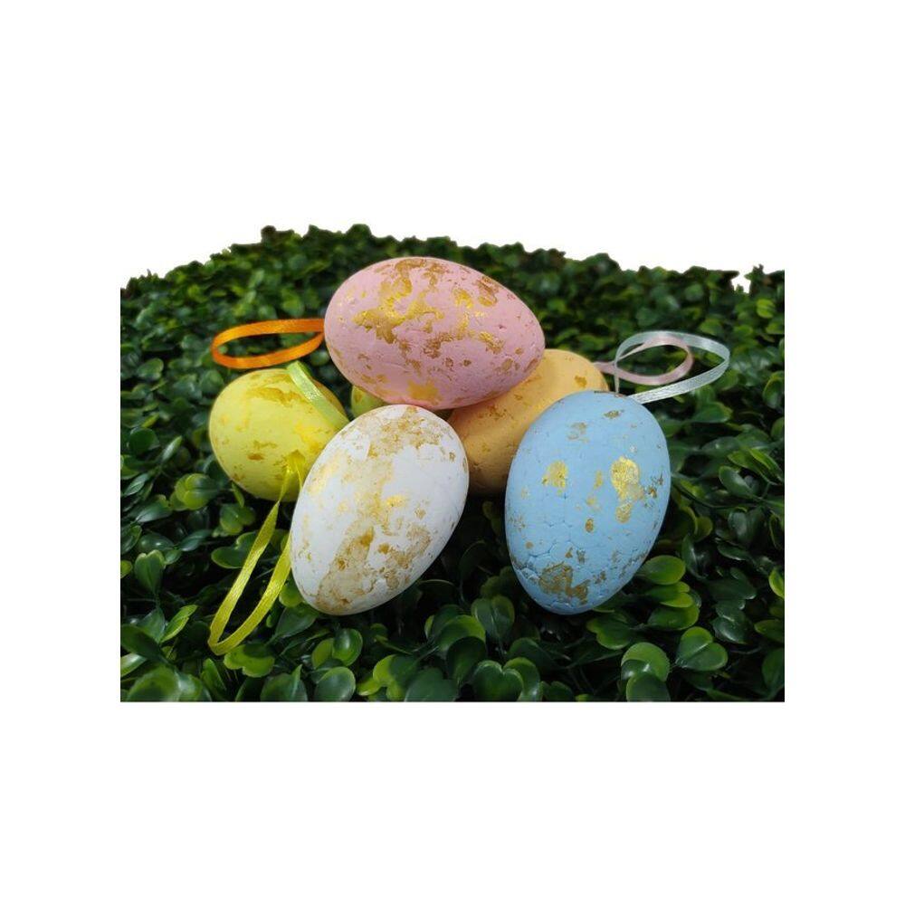 Enfeite Decorativo Páscoa 12 Ovos Pendentes Coloridos