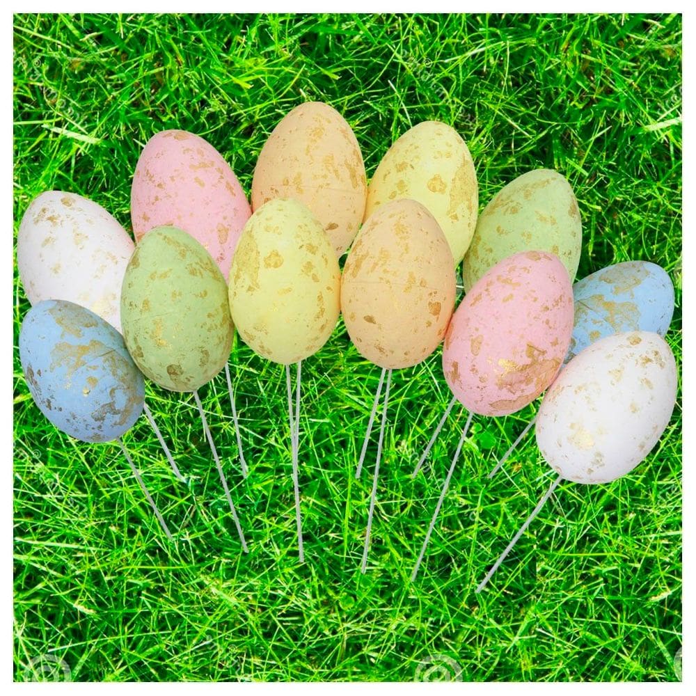 Enfeite Decorativo Ovo De Páscoa 30 Unidades Com Haste