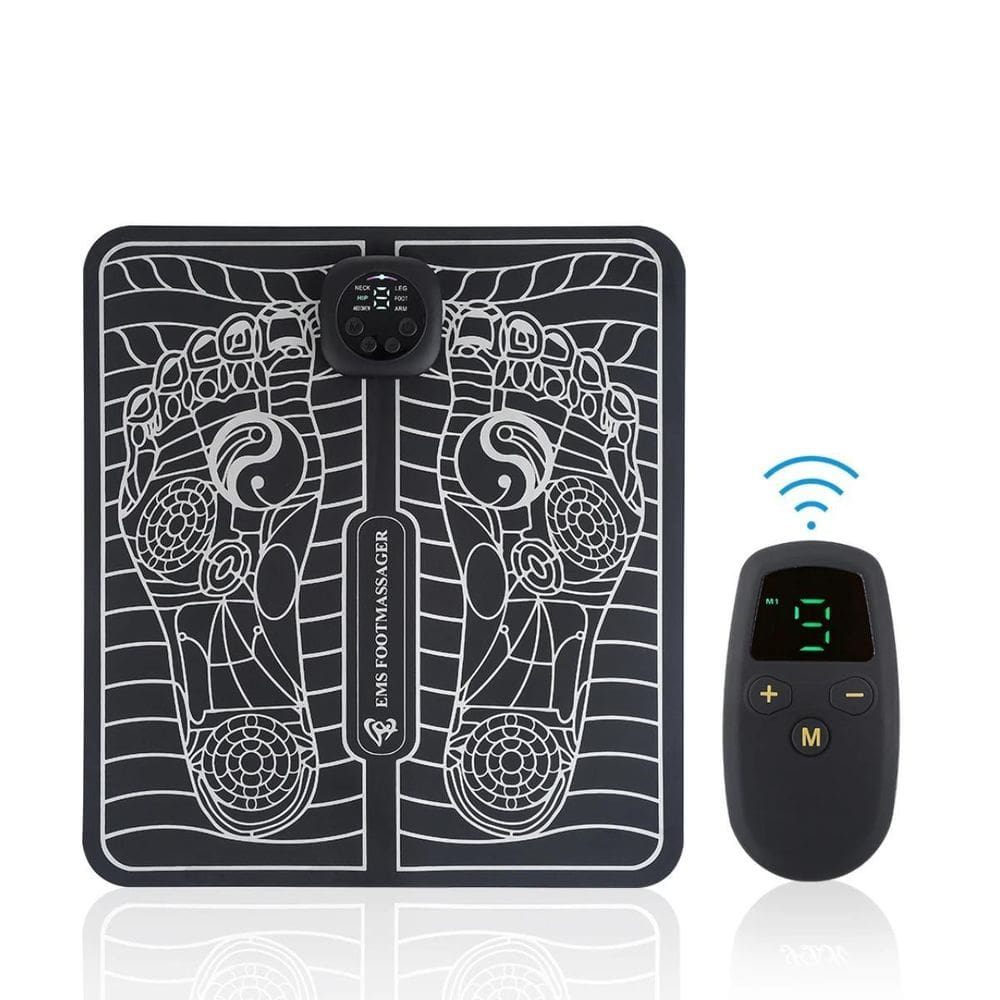 Massageador De Pés Ems Bivolt Preto Relaxante E Recarregável
