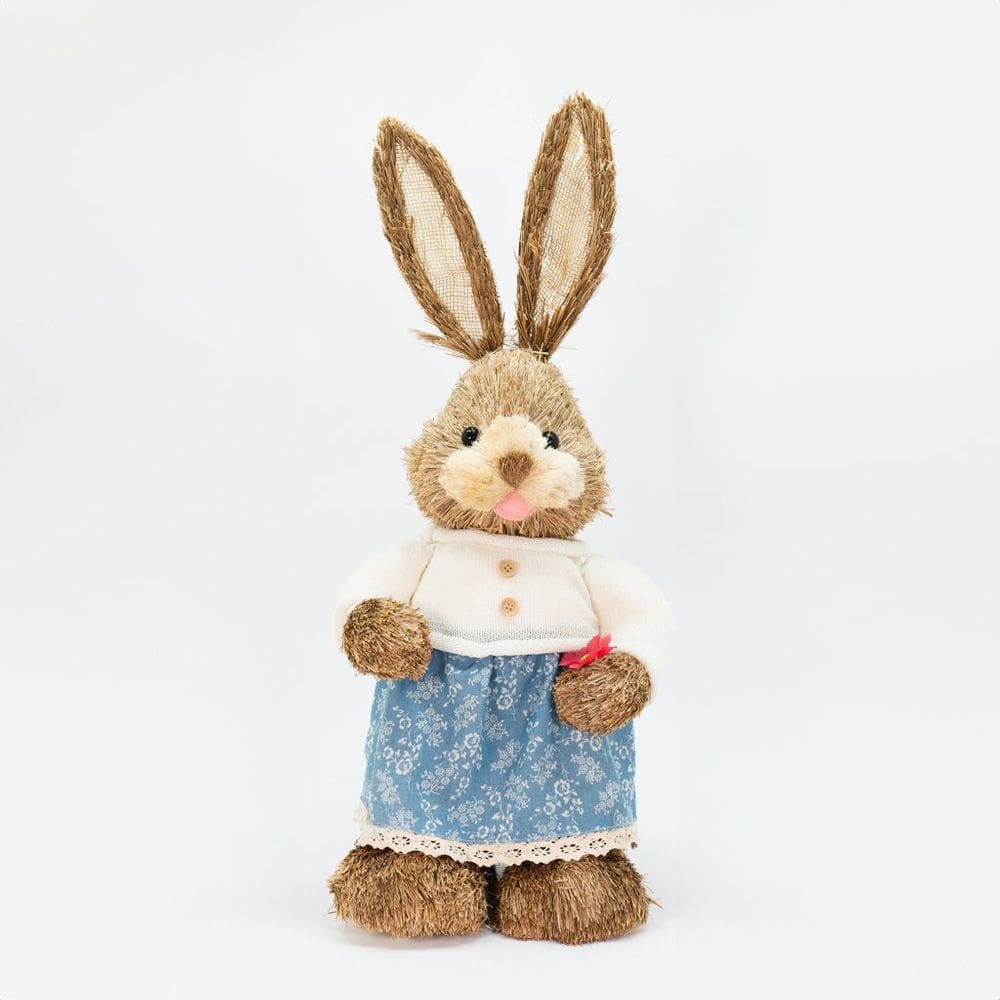 Coelha De Páscoa Enfeite de Palha Senhora Coelhinha 60cm