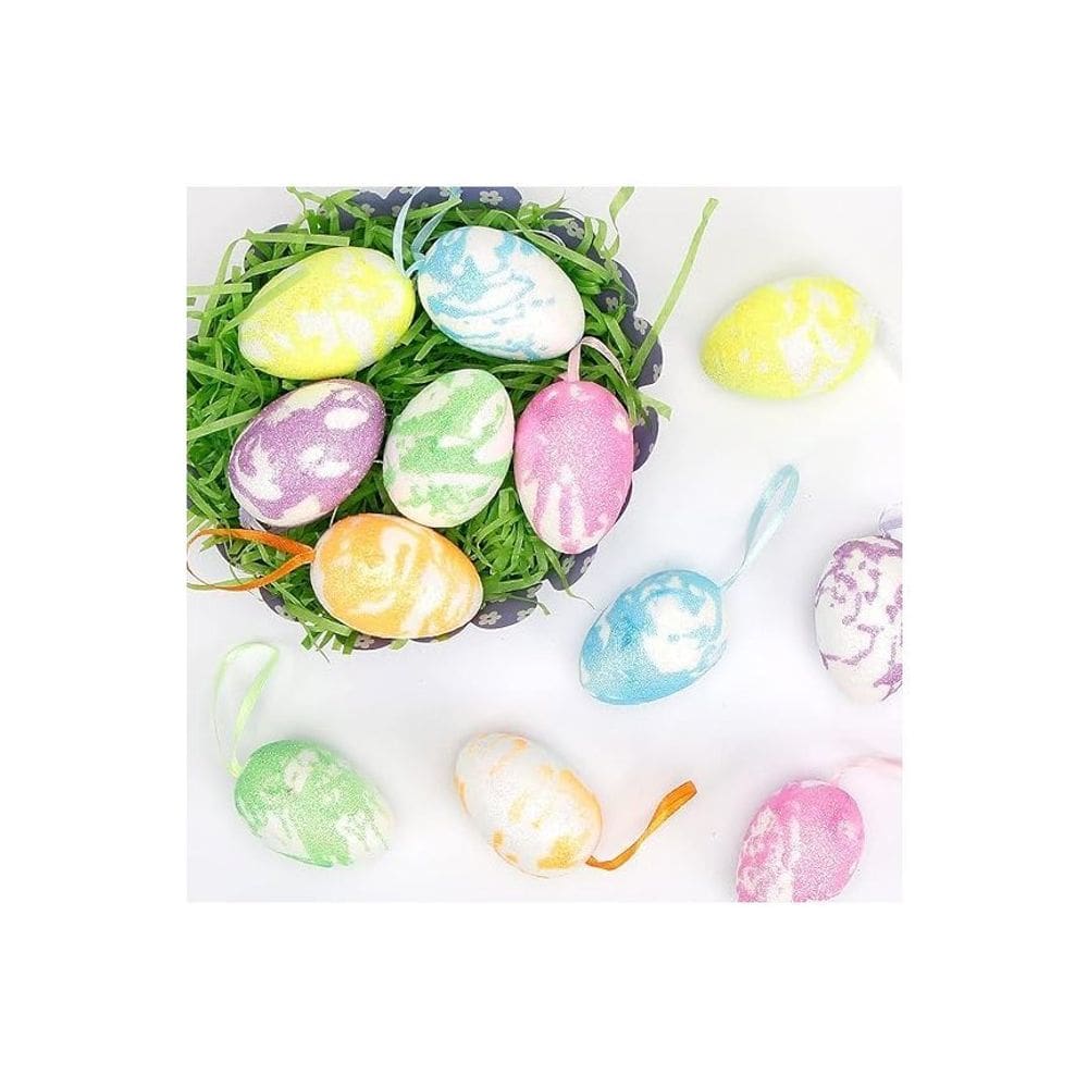 Enfeite Decorativo Páscoa 12 Ovos Pendentes Coloridos