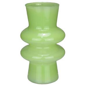 VASO DECORATIVO ENFEITE CASA ELIPSE HOME&CO LEITOSO VIDRO 20x12x12cm VERDE