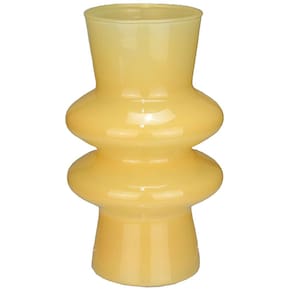 VASO DECORATIVO ENFEITE CASA ELIPSE HOME&CO LEITOSO VIDRO 20x12x12cm CREME