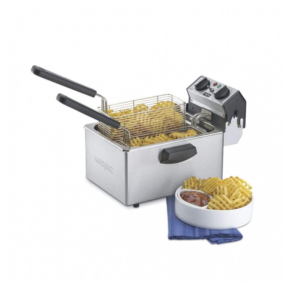 Fritadeira Elétrica Profissional 3,9 kg de Capacidade, Aço Inoxidável, 110V 1800W, Waring WDF75RC,Prata