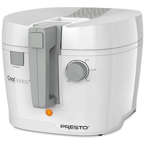 Fritadeira Elétrica á Óleo 1,9L com Termostato Ajustável e Luz Indicadora que Sinaliza Quando o Óleo Está Pronto, 110V 1500W, Presto, Branca