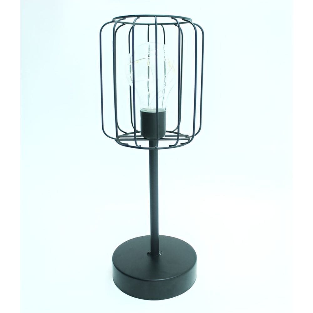 Abajur De Mesa Lâmpada LED Luxuoso Geométrico Metal Preta