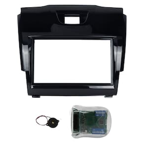 Moldura de Painel 2 Din S10 Trailblazer 2012 2013 2014 2015 S-10 + Interface Comando de Volante - Black Piano