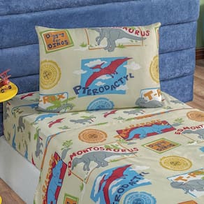 Jogo De Lençol Infantil 3 Peças Menino Menina Estampado Dino
