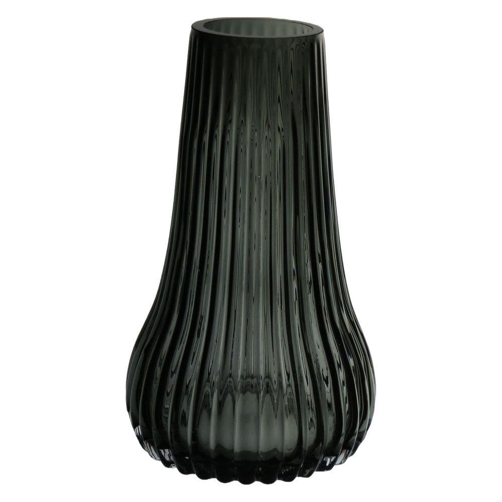 VASO DECORATIVO ENFEITE CASA REDONDO HOME&CO VIDRO 28x17x17cm FUME