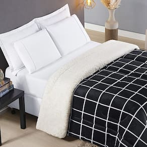 Coberdrom Austin Solteiro Edredom Cobertor Fleece Preto