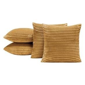 4 Capas De Almofada Bariloche 45X45 Decorativa Mostarda