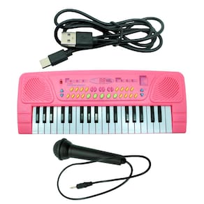 Teclado Semi Profissional Eletrônico Com Microfone 37 Teclas