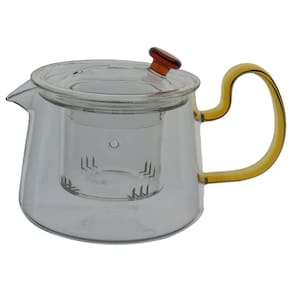 CHALEIRA COM INFUSOR HOME&CO ALÇA AMARELA BOROSSILICATO 500ml 10x16x16cm TRANSPARENTE