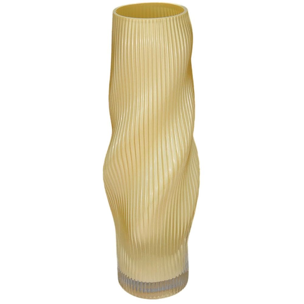 VASO DECORATIVO ENFEITE CASA REDONDO HOME&CO VIDRO 29x13x13cm CREME