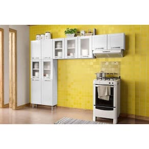 Kit de Cozinha Completa 3 Peças Múltipla (2 Armários + 1 Paneleiro) CPT98 Branco - Bertolini