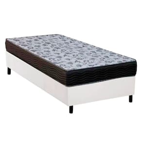 Cama Box Solteiro: Colchão Ortopédico Ortobom D33/EP Fort Tech ISO 100 + Base CRC Courano White(78x188)