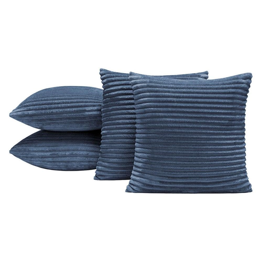 4 Capas De Almofada Bariloche 45X45 Decorativa Flannel Azul