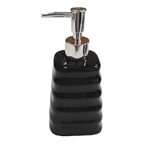 Porta Sabonete Liquido De Cerâmica Modelagem Lavabo Preto