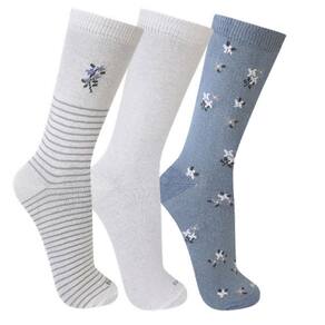 Kit 3 Pares Meias Trifil Cano Longo Happy Socks-ModeloCL6004K30912-Tamanho 34-39