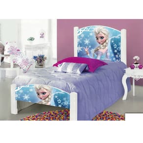 Cama Infantil Solteiro Adesivada Princesa do Gelo