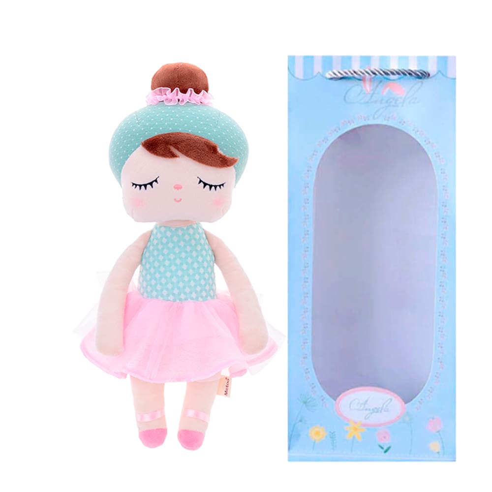 Boneca Infantil de Pelúcia Metoo Angela Lai Ballet Verde c/ Sacola Para Todas as Idades Colecionável