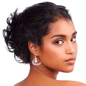 Brincos Femininos de Lua Brilho Strass Mulheres Moda
