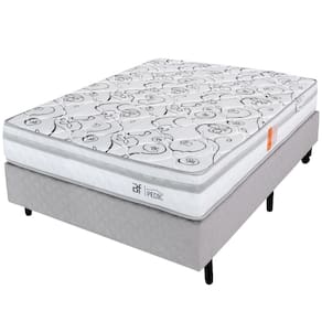 Cama Box com Colchão Queen Ortopédico Firme Espuma D28 158x198cm BF Colchões