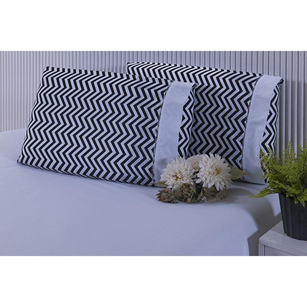 Jogo Lençol Solteiro 2 Peças 1,90X0,90X30Cm 180 Fios Chevron