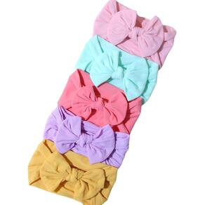 Laços De Cabelo Turbantes Bebês Slim Infantil kit 5 Unidades