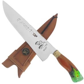 Faca Churrasco 9” Partial Tang Inox 420c Cabo Híbrido Madeir