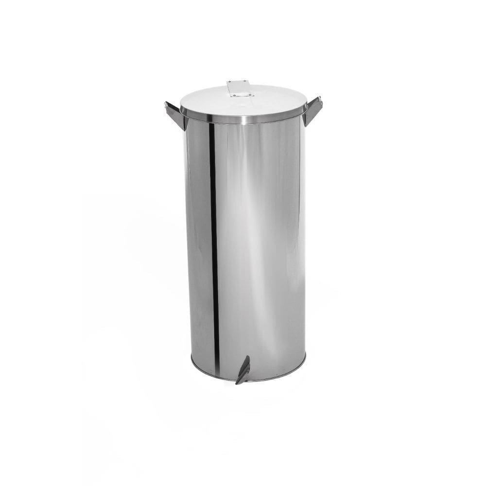 Lixeira Pedal e Alça 100L em Aço Inox