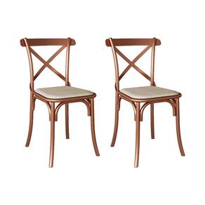Par Cadeira Katrina Cobre Assento Rattan Bege Asturias