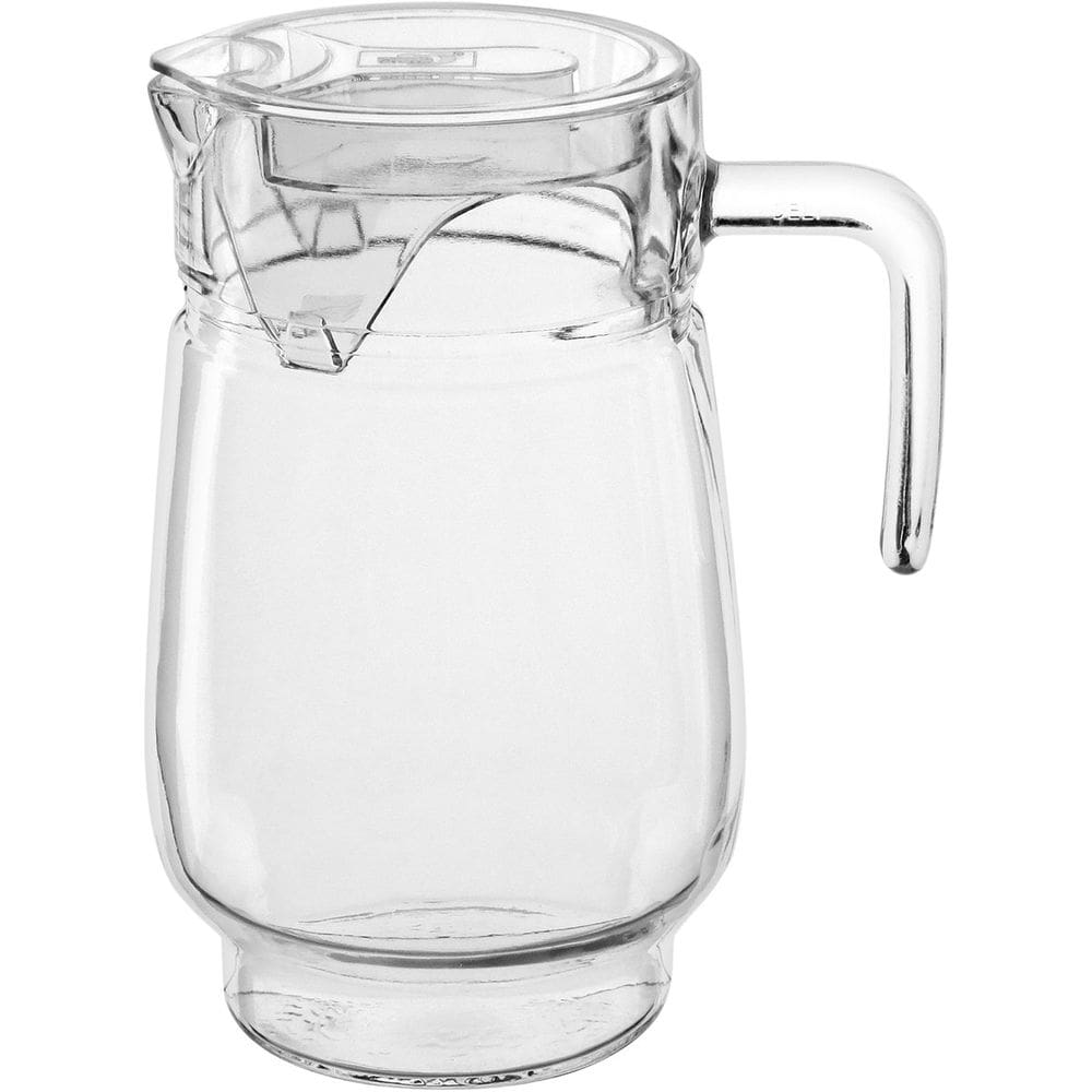 Jarra Água Suco Tampa Acrilico Vidro 1,6l 20x10 Transparente