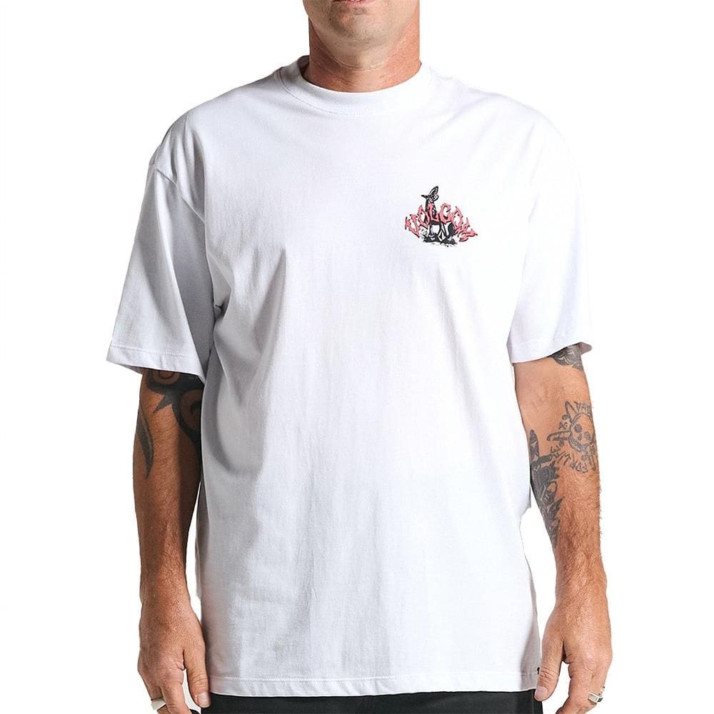 Camiseta Volcom Comfort Pure Joy SM25 Masculina Branco