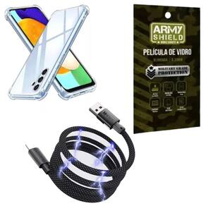 Capinha Para Galaxy A05S + Cabo Tipo-C Magnético + Pel