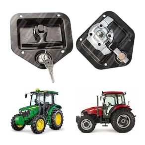 Par Puxador Maçaneta Inox Com Chave Veículos Agrícolas Preta - UN / 2 [F103]