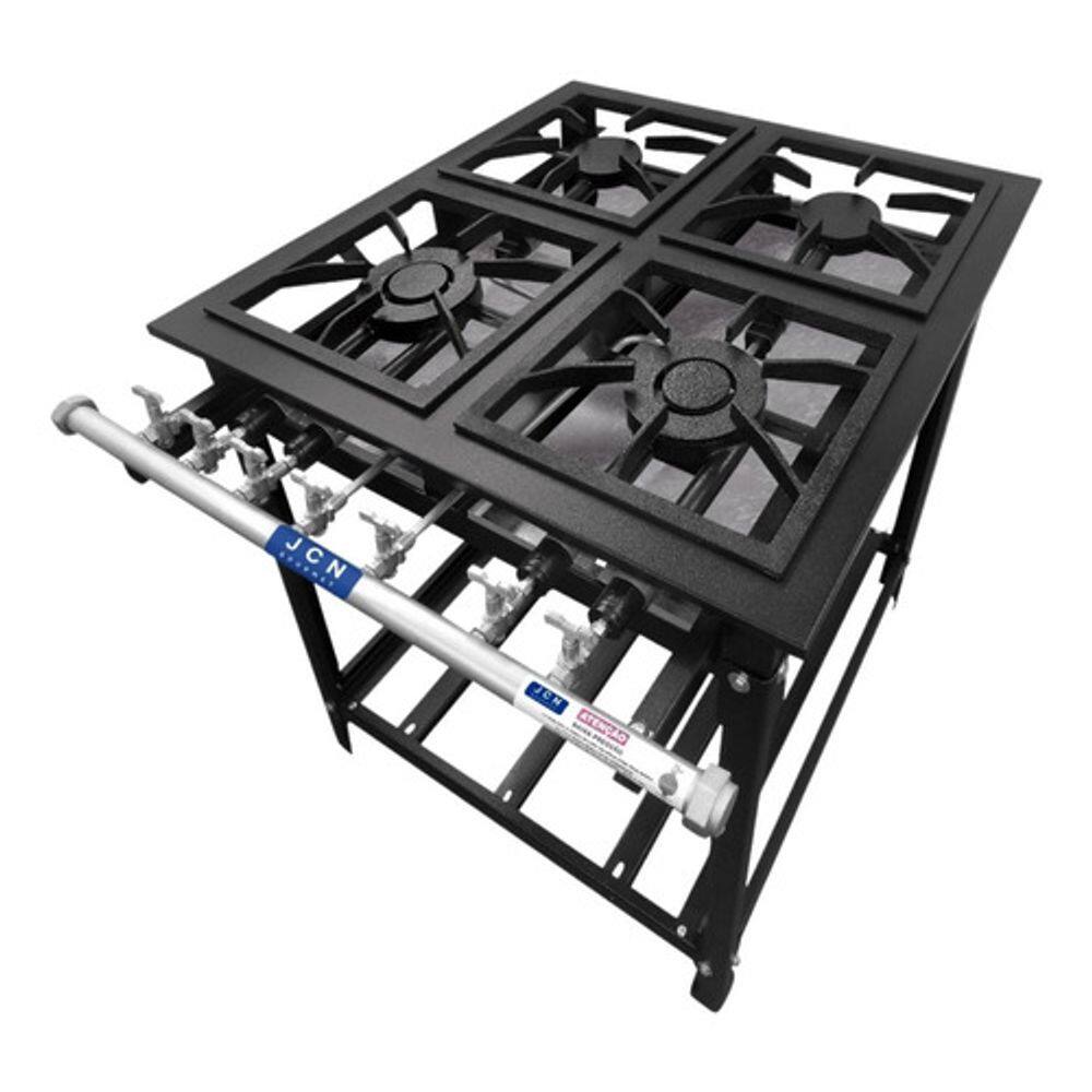 Fogão 4 Bocas Jcn Gourmet Industrial P5 Baixa Pressão Preto - N/a