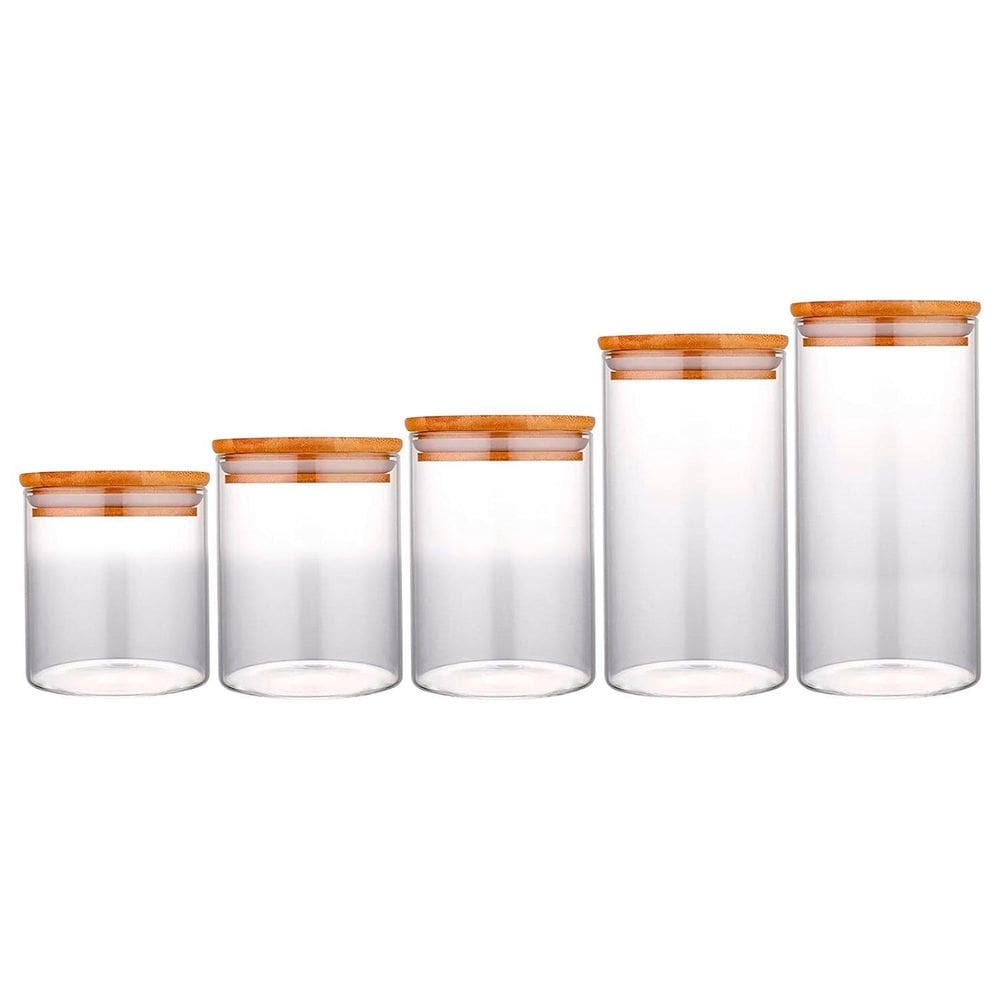 Conjunto Potes Herméticos Tampa Bambu Slim Alimentos
