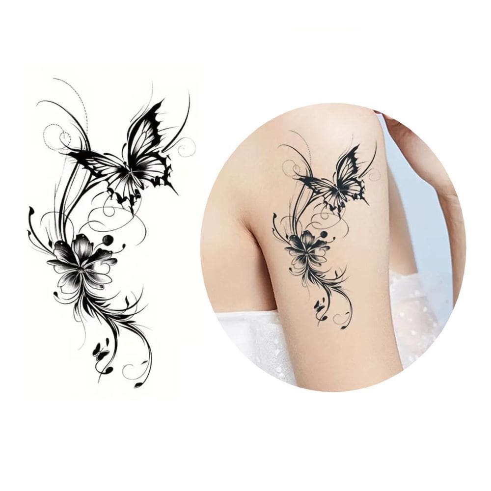 Tatuagem Temporária Arte De Borboletas Modelo
