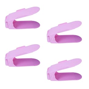 Kit 4 Organizadores Sapatos Reforçado Regulagem Altura Rosa