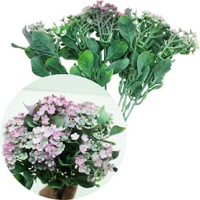 Kit 12 Plantas kalanchoe Artificiais Jardim Flores Rosa 30cm
