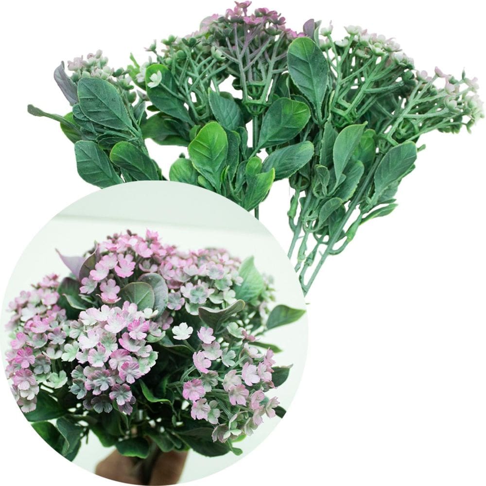Kit 6 Plantas kalanchoe Artificiais Jardim Flores Rosa 30cm