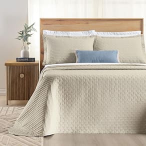 Colcha Cama King 3 Peças Bordado 200 Fios Verity Cáqui