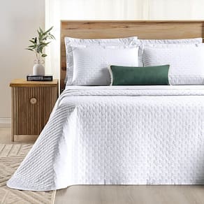 Colcha Cama King 3 Peças Bordado 200 Fios Verity Branco